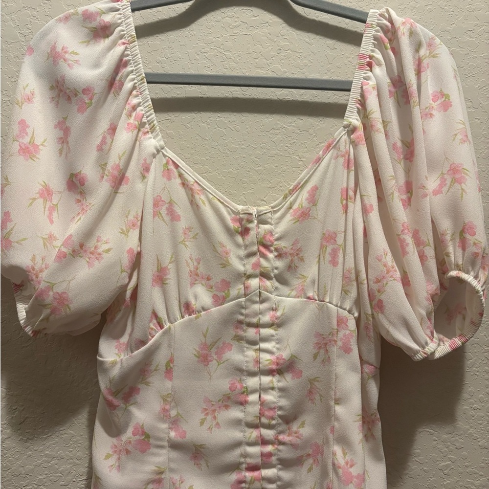 Sienna Sky Pink Floral Puff Sleeve Blouse